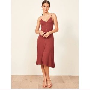 Reformation Casey Ribbed midi dress sz: L
